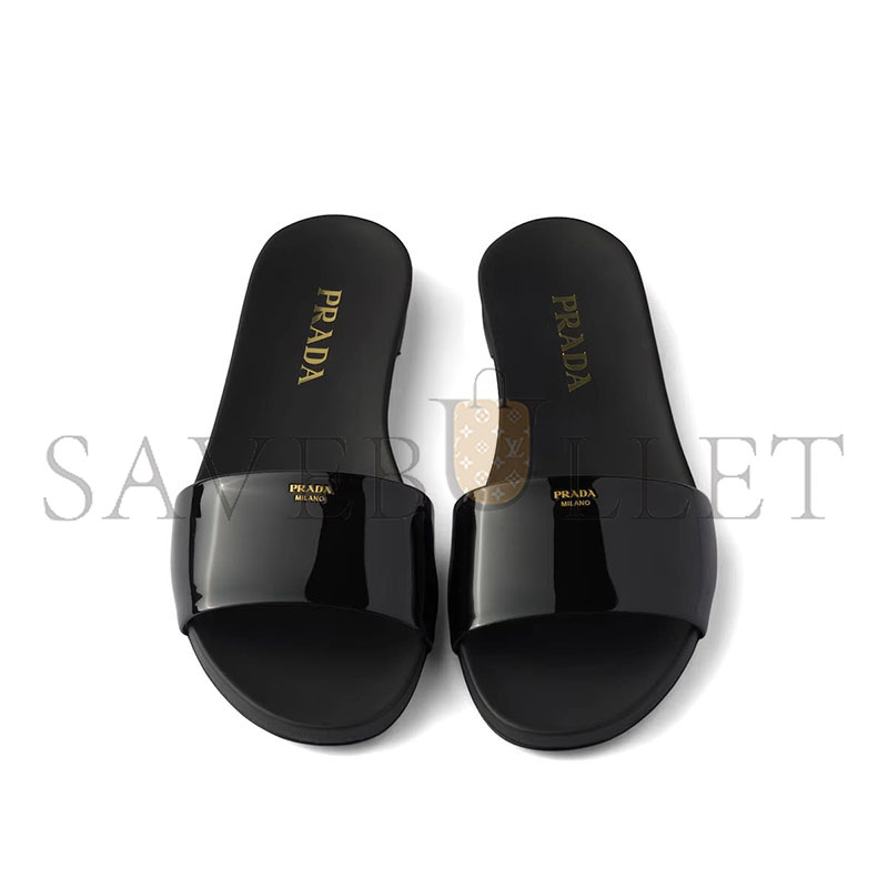 PRADA PATENT LEATHER SLIDES 1XX798